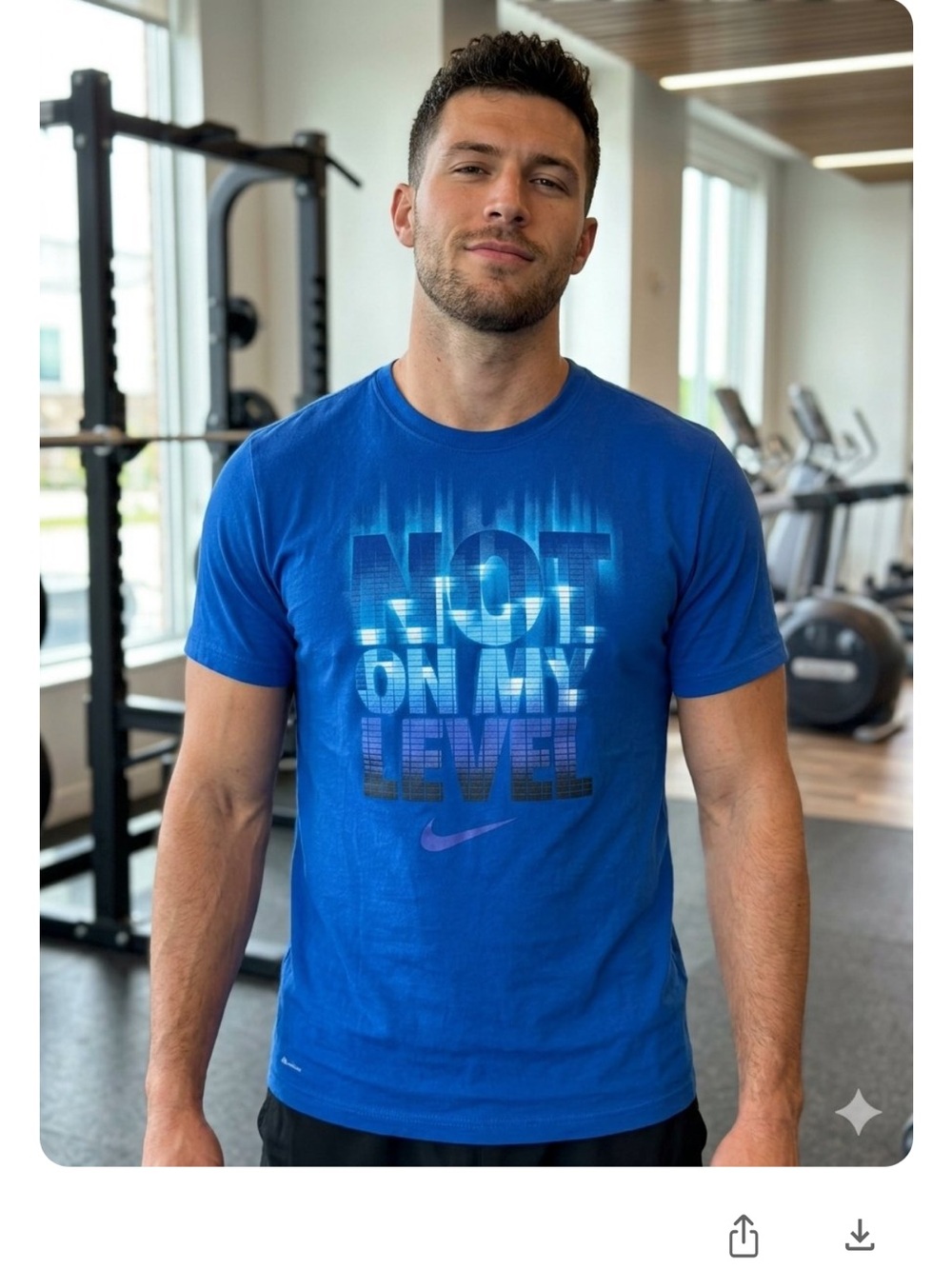 Nike Dri-Fit Men’s Blue 'Not On My Level' Graphic SS Tee, Large